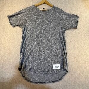 Rustic Dime Mens Small Grey Space Dye Curved Hem Short Sleeve T-Shirt Streetwear